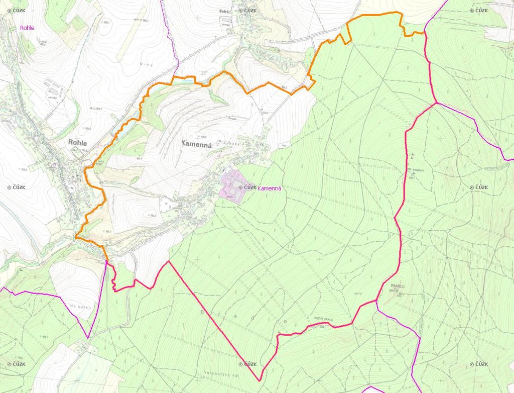 A. NÁZEV OBCE Název části obce (ZSJ): Kamenná Mapa A: Území obce Přehledová mapka