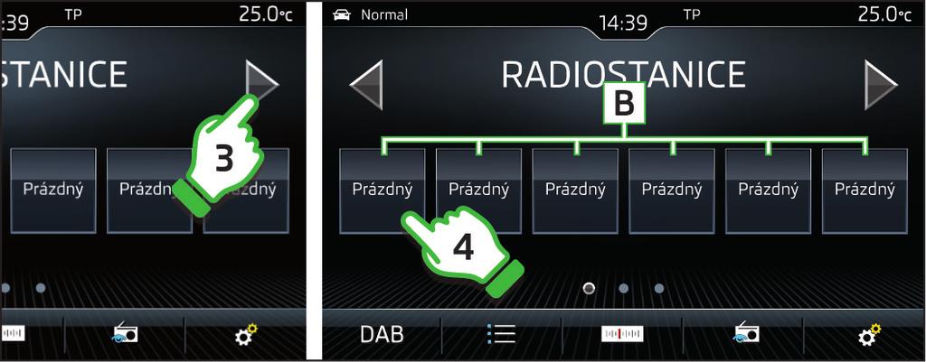 oblíbených kontaktů Zobrazení spárovaných telefonů Zadání telefonního čísla Zobrazení seznamu telefonních