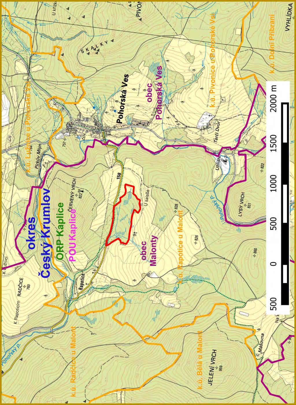 Příloha M1-f: Orientační mapa s vyznačením území Územně