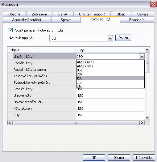 Stavový (příkazový) řádek je přednastaven nahoře, což je praktické oproti zvyku např. u AUTOCAD.