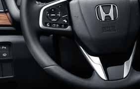 Asistent pro jízdu v kolonách Δ Páčky řazení pod volantem Δ Kožený volant Kožená hlavice řadicí páky (pouze s manuální převodovkou) Systém Honda CONNECT s navigací Garmin: 7" dotyková obrazovka,