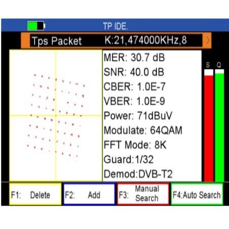 4.3.2 TP IDE Hlavní nabídka-> Terrestrial -> TP IDE. V tomto menu můžete znát přesné informace o transpondéru, který jste vybrali.