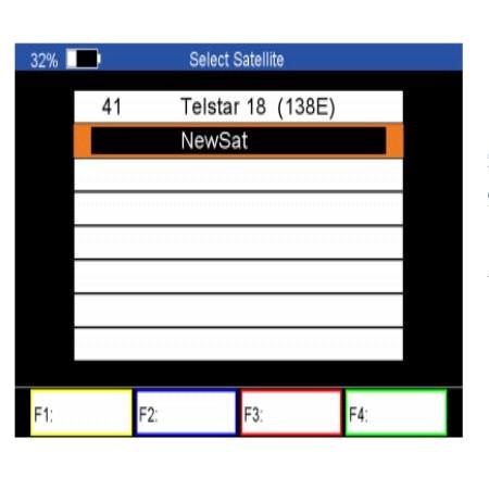 V tomto menu můžete provést volbu, Přidat, Odstranit, Přejmenovat a Přesunout satelit.