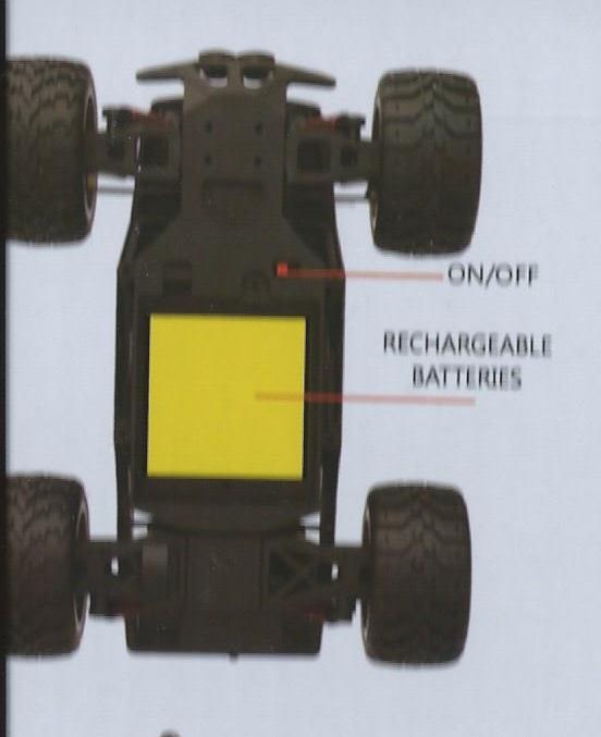 Steering wheel- ovládací kolečko pro směrový pohyb vlevo a vpravo Battery compartment- šachta pro vložení baterii, 2 ks typu AA Trigger- spoušť pro pohyb