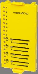 Pro modu572 jsou k dispozici následující typy panelů: EY-LO630F001: 16 signalizačních LED diod EY-LO670F001: 4 posuvné ovladače (Automat "A", 0 100%) se signalizačními LED diodami Funkce odpovídá