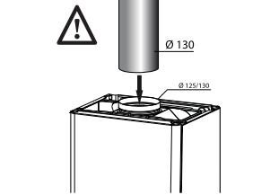 PIGMA CF EU - montáž ODVOD SPALIN PŘÍVOD SPALOVACÍHO VZDUCHU Kotel smí být připojen pouze na komín splňující příslušné normy a předpisy, zejména pak ČSN 73 4201.