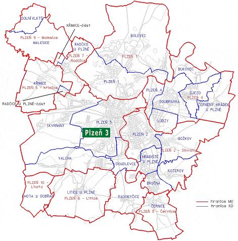 Příloha 1: Městský obvod Plzeň 3 a Plzeň 10 v kontextu