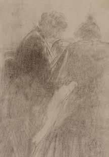 Ludvík Kuba (1863 1956) Studie k ženské podobizně (manželka Olga) uhel, papír, 56,5 x 39,5 cm, sign.