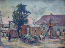 Vladimír Šolta (1924 1977) Dělostřelectvo akvarel, uhel, papír, 31,4 x 41,5 cm, žák prof. E.