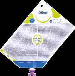 Diben 1,5 kcal HP Hyperkalorická (1,5 kcal/ 1 ml) výživa s vlákninou Vhodná pro pacienty s poruchou gluzkózového metabolismu, jako je diabetes mellitus a stresem vyvolanou hyperglykémií Dostupný ve