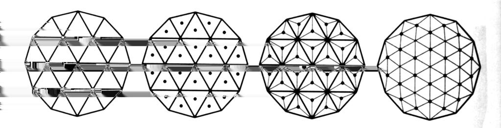 Kobbeltovo 3 dělení 1/3 trojúhelníková sít každý se rozdělí jen