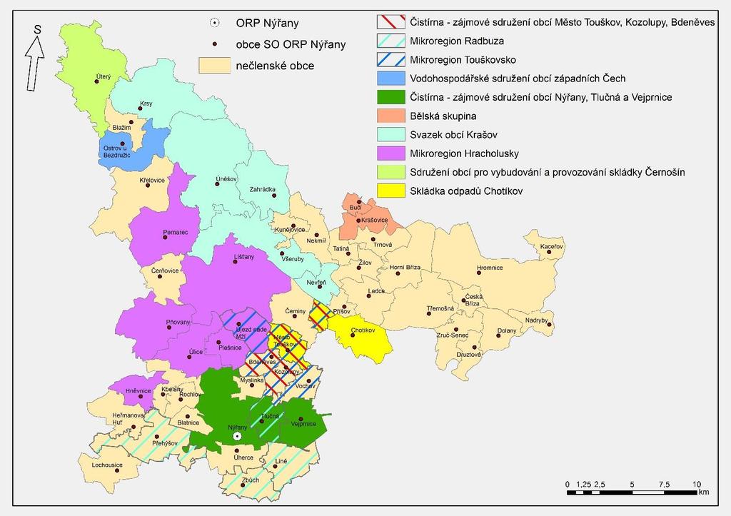 2 Souhrnná zpráva za všechny DSO v území Ve správním obvodu ORP Nýřany působí deset dobrovolných svazků obcí (Čistírna zájmové sdružení obcí Město Touškov, Kozolupy, Bdeněves; Svazek obcí Krašov;