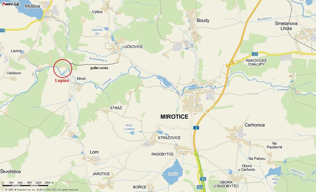 Příjezdové cesty - od Lučkovic, Strážovic a Myštic budou do tábora značeny cedulkami. Mirotice Strážovice Lom - vpravo na Neradov, za řekou vlevo RZ Lučkovice.