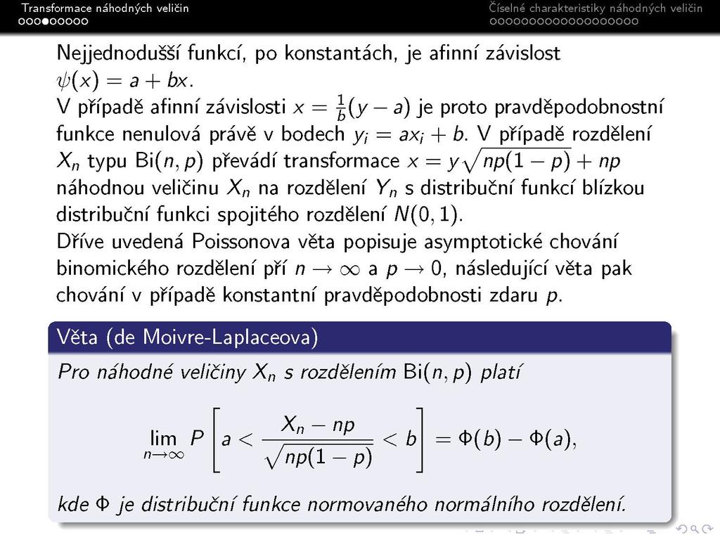 Číselne charakteristiky nahodr ooooooooooooooooooo Nejjednodušší funkcí, po konstantách, je afinní závislost ip(x) = a + bx.