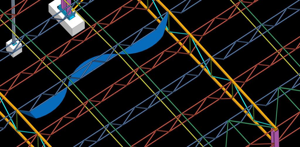 Dolní pásy V případě převládajícího zatížení v dané kombinaci proti směru gravitace je dolní pás v tlaku.