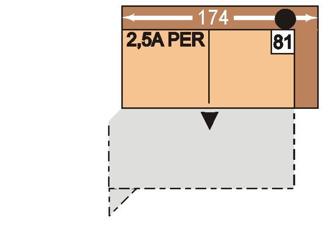 80 2,5APEL 81 2,5APER 174 84 93 2,5-sedák s funkcí trapézového příčného lůžka, područka vlevo nebo vpravo, možné pouze v kombinaci s trapézovými rohy Plocha lůžka: 210 x 125 cm 21080,- 21390,-