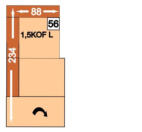 54 1,5KOSL 55 1,5KOSR 88 85 234 1,5-sedák kombielement vlevo s úložným prostorem a přístavným taburetem *umístění podhlavníků KS: viz.