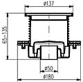 klapu podlahová vpusť spodní 150x150/110 DNS 110 P- černá 70,80 105,00