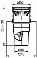 kanalizační vpusť boční KVB 110 S-N venkovní montáž,suchá klapa 359,00 530,00