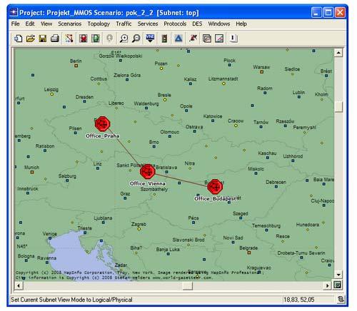 Obr. 7 Globální model sítě umožňuje zahrnout i geografickou polohu prvků 3.1.