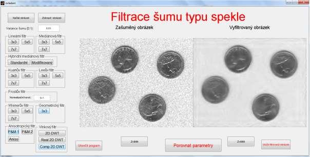 7 OBSLUŽNÝ PROGRAM Výše popsané metody filtrace byly naprogramovány v prostředí Matlab (verze 7.10.0.499).