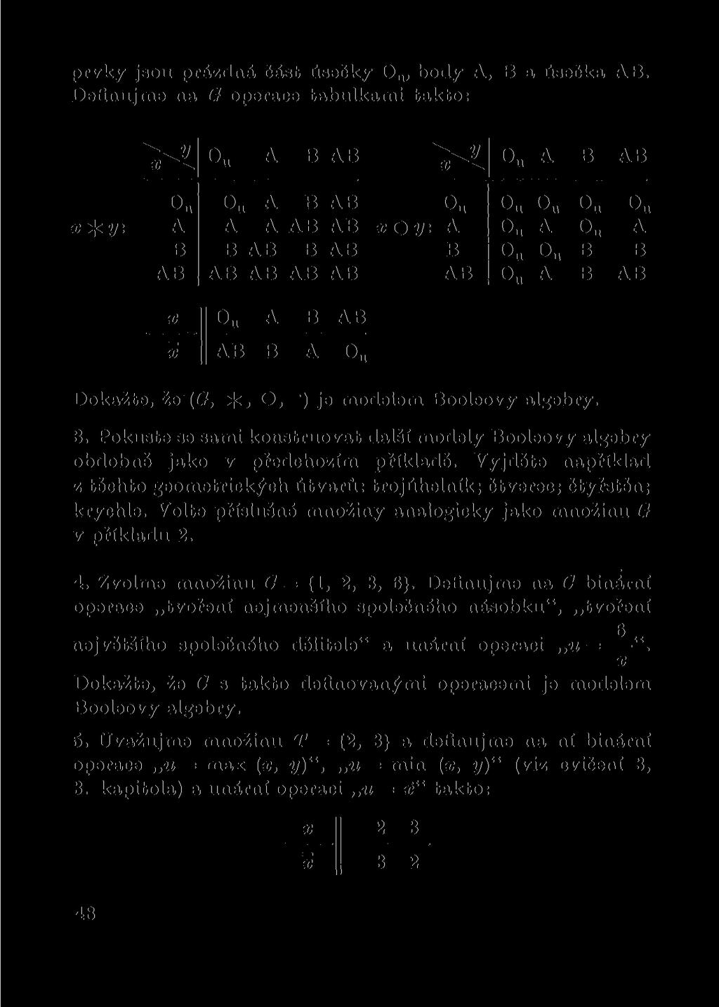 prvky jsou prázdná část úsečky O u, body A, B a úsečka AB.