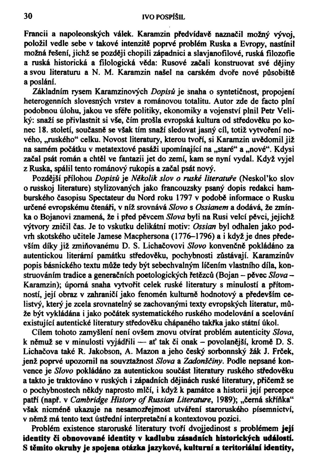 30 IVO POSPÍŠIL Francii a napoleonských válek.