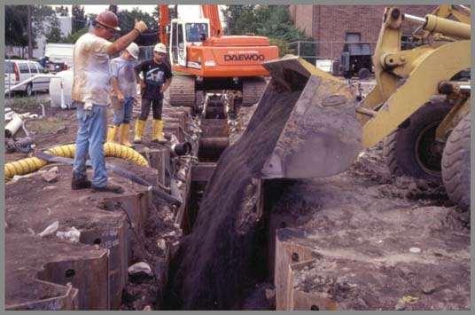 Konstrukce PRB S použitím štětových stěn (sheet piling) Klasická metoda výkopová