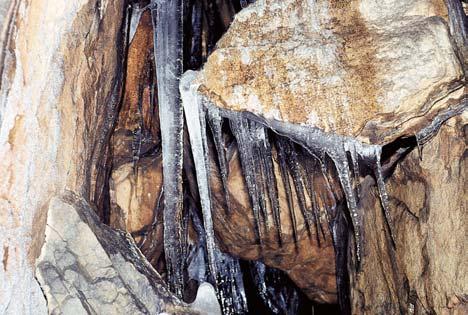 Vlivem hromadûní chladného vzduchu se v jeskyni témûfi po cel rok udrïuje podlahov led a ledové povlaky na stûnách, v pfiíznivém jarním období se vytváfiejí i ledové krápníãky.