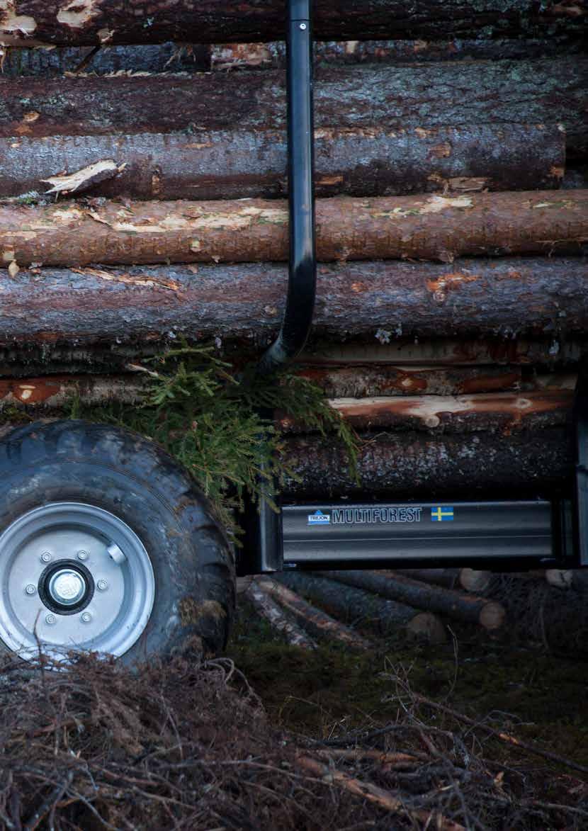 BEZPEČNÁ INVESTICE Lesní vyvážecí přívěsy a nakládací ramena Trejon Multiforest přemění váš traktor ve výkonnou lesnickou soupravu a umožní vykonat práci v lese rychle a účinně každý den po mnoho let.