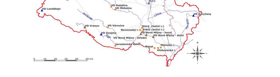 Vodárenské odběry zajišťuje také víceúčelová nádrž Vranov, která není ve výše uvedených počtech zařazena.