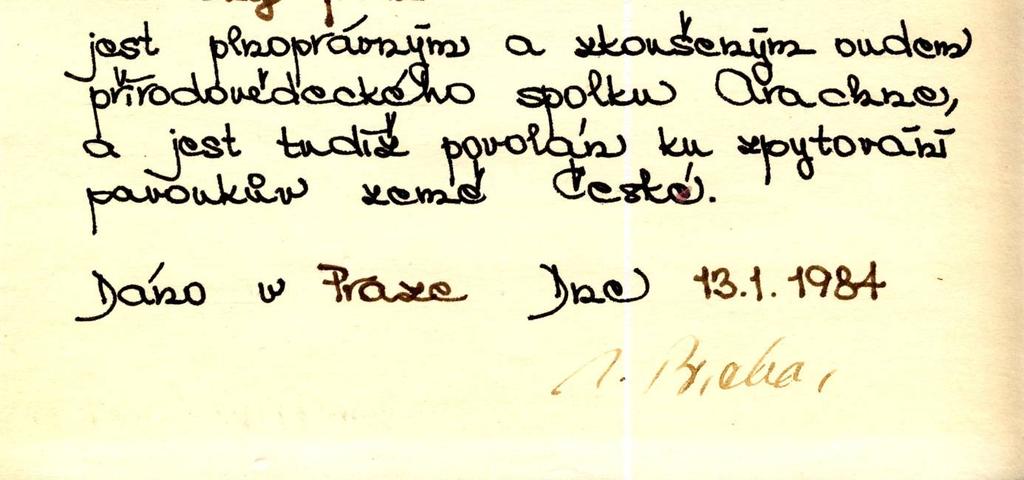 : Zpráva o výzkumu arachnofauny v oblati Děčínských stěn JEDLIČKOVÁ J.: Zaujímavé nálezy pavúkov v Jurskom šúri SVATOŇ J.