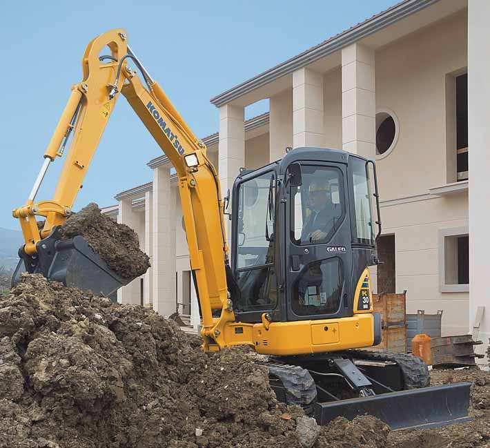 Jednosměrný nebo obousměrný hydraulický okruh navíc umožňuje použití široké řady příslušenství pro různé práce, jako je