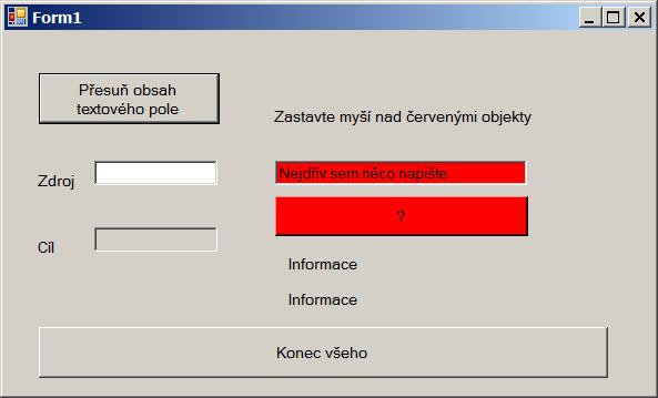 Null je jakási univerzální nula C#, podobně by zde fungoval prázdný řetězec dvě uvozovky vedle sebe. Důležité: Popisek Label užíváme k popisu komponent, především vlastnost Text.