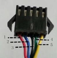 NÁKRES PŘIPOJENÍ Připojení: Připojení na straně displeje Adaptér displeje Kabeláž vypínače Tabulka pořadí kabelů Pořadí Barva Funkce 1 Červená (VCC) + 2 Modrá (K) Zámek 3 Černá (GND) - 4 Zelená (RX)