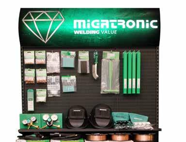 SPOTŘEBNÍ BALENÍ DÍLŮ MIGATRONIC Standardní spotřební díly Migatronic jsou dostupné i ve spotřebním balení, které jsou připravené k zavěšení na stojany.