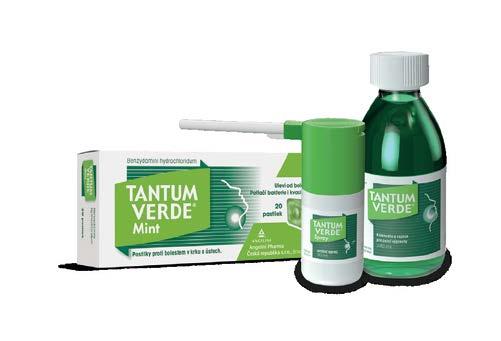 NEPOSTRADATELNÝ PROTI BOLESTI A ZÁNETU V KRKU A DUTINE ÚSTNÍ benzydamini hydrochloridum Tantum Verde, Tantum Verde Mint a Tantum Verde Spray obsahuje benzydamin hydrochlorid.