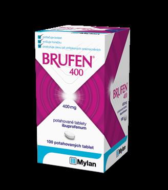 BRUFEN RAPID 24 tablet za 89 Kč Brufen 400, 400 mg, potahované tablety je léčivý přípravek k vnitřnímu užití s léčivou látkou ibuprofen.