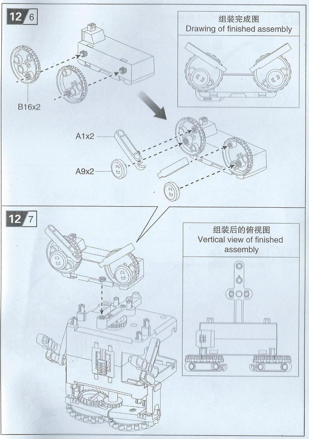 Drawning of finished assembly- montáž proveďte dle obrázku