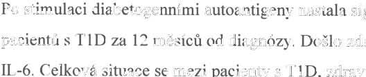 Při srovnání pac ientů s Tl D se zdravými kontrolami, nebyly v bazálních sekrecích cyto ki nů žádné signifi kantní odchylky, ale u zdravých kontrol po celou dobu převažov al a