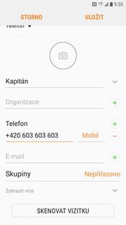 6 z 36 Založení nového kontaktu Kontakty. Stisknete tlačítko se symbolem +. 3. Dále stačí vyplnit potřebné údaje jako je telefonní číslo, jméno atd.