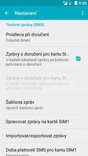 Upozornění o doručení SMS stisknete ikonu Zprávy. Stisknete Možnosti. 3.