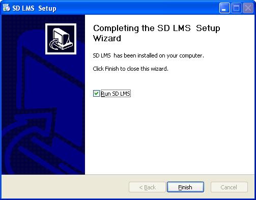 Počkejte prosím až se SD LMS nainstaluje. (obr. 8) 9. SD LMS software byl instalován.