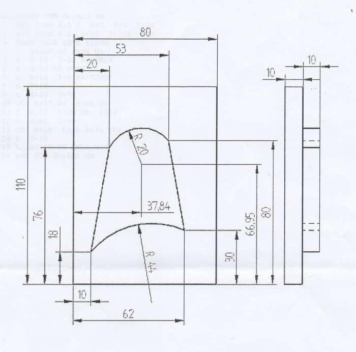 Použit nástroj o průměru 40 mm s korekcí RL 0 BEGIN PGM deska5 MM 1 BLK FORM 0.1 Z X+0 Y+0 Z-20 2 BLK FORM 0.