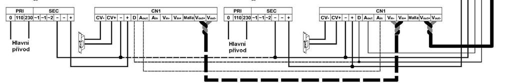 Jestliže je zařízení vybaveno pouze s jedním dveřním vstupním panelem, neberte ohled na zapojení svorek pro další vstupní panely.