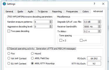 Po kliknutí pravým v okně Working frequencies se otevře menu, ve kterém je položka Save a při návratu je tam položka Load. Poslední položka menu je Reset a ta obnoví default seznam.