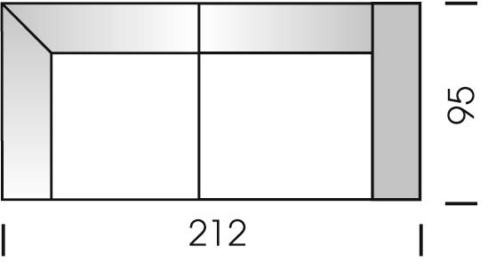 Rozměry cca cm Upozornění: Výška 78 Z technických důvodů musí na každý díl s 1 područkou vždy navazovat základní díl Hloubka 95