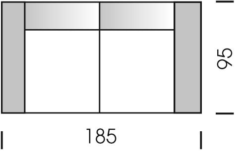 Rozměry cca cm Výška 78 Hloubka 95 Výška sedáku 40 Návrhy sestav (výtah) Sestava 3-sedák s 2 područkami + 2-sedák s 2 područkami + křeslo 4 polštářů 40x40 2AL-OR 2-sedák, područka vlevo - pohovka,