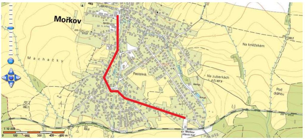 Lokalizace ového záměru Název u Propojení středu obce s horním koncem Stručný popis u Infrastruktura a životní prostředí u Dopravní infrastruktura Vybudování chodníku na ulici