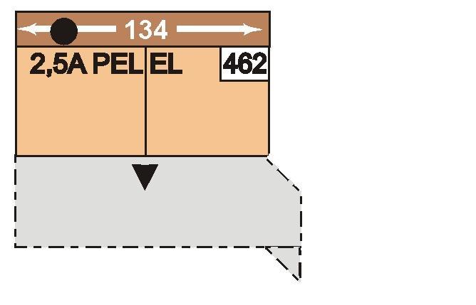 nebo prao, trapézoé příčné lůžko, pouze s trapézoým roem 152 Ploca lůžka: 9 x 1 cm 2,5-sedák trapézoé